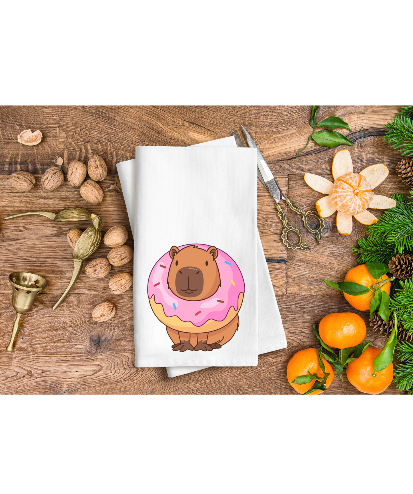 Cappy and donut hand towel