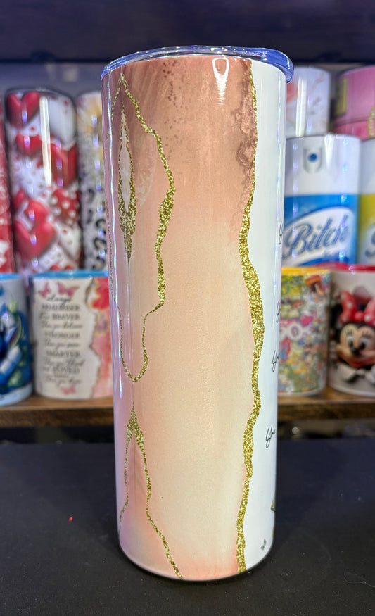 "You are enough" Gold butterfly 20 oz tumbler