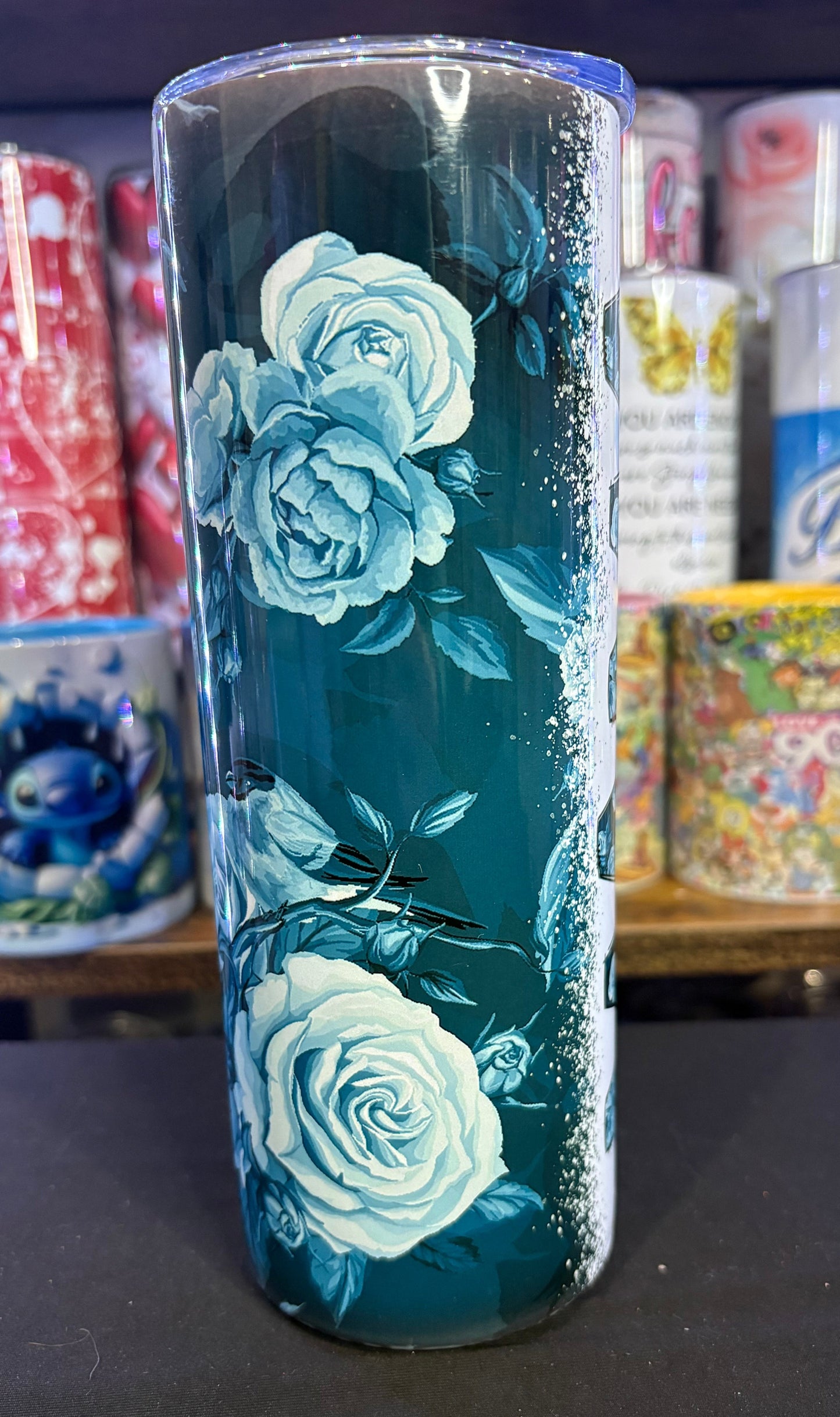 Blue Mama floral 20 oz tumbler