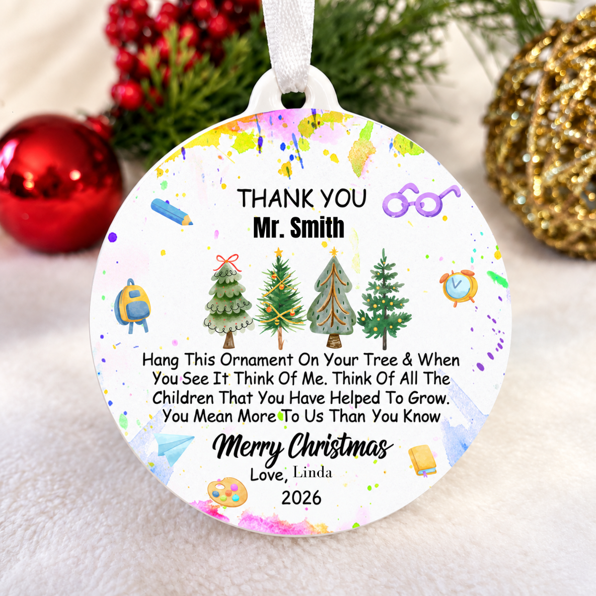 Thank You Teacher Ornament
