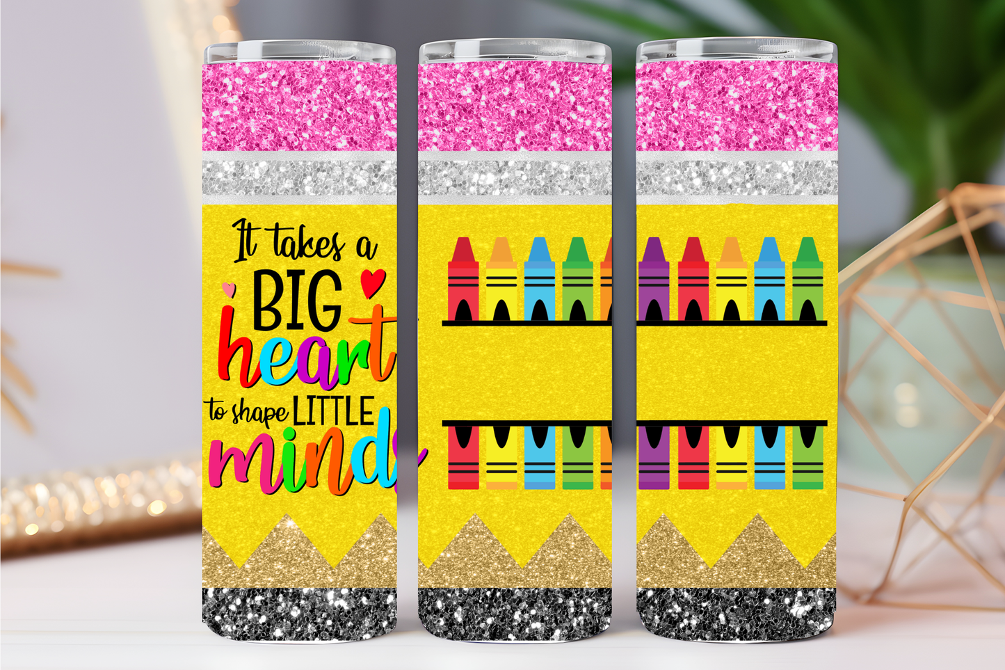 Custom teacher name "It takes a big heart" teacher 20 oz tumbler