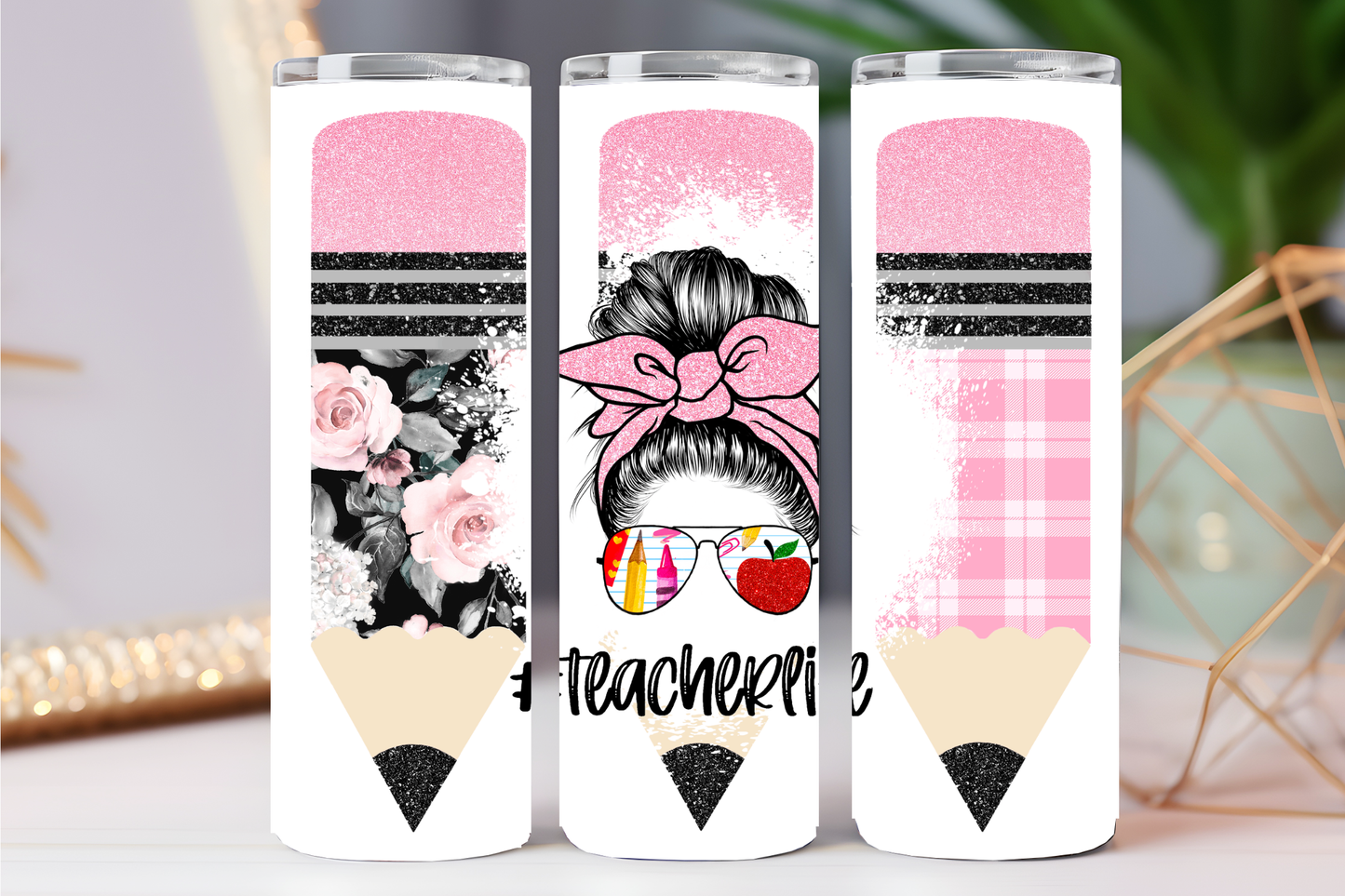 #teacherlife pencils 20 oz tumbler