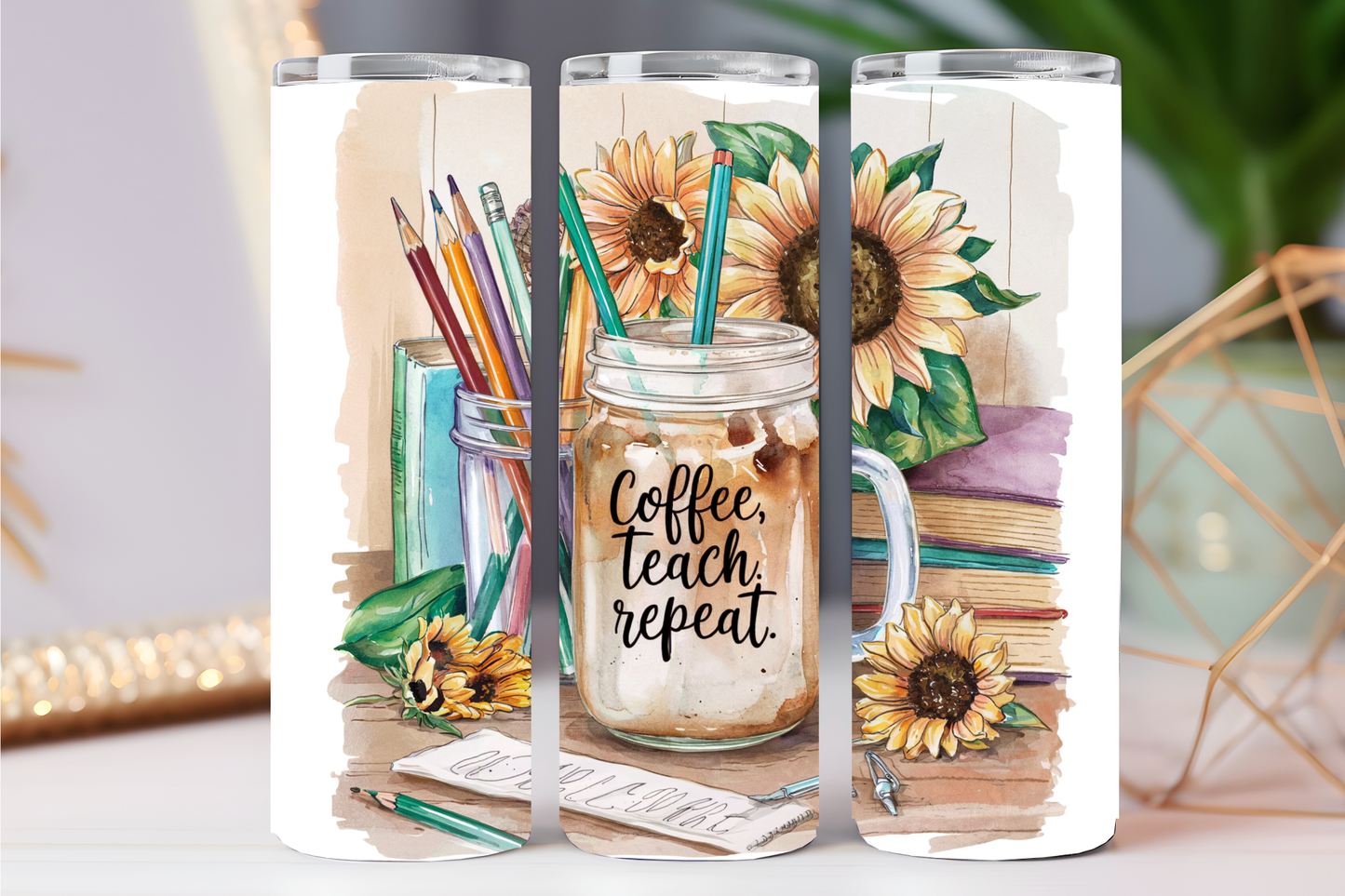 Coffee, teach, repeat 20 oz tumbler