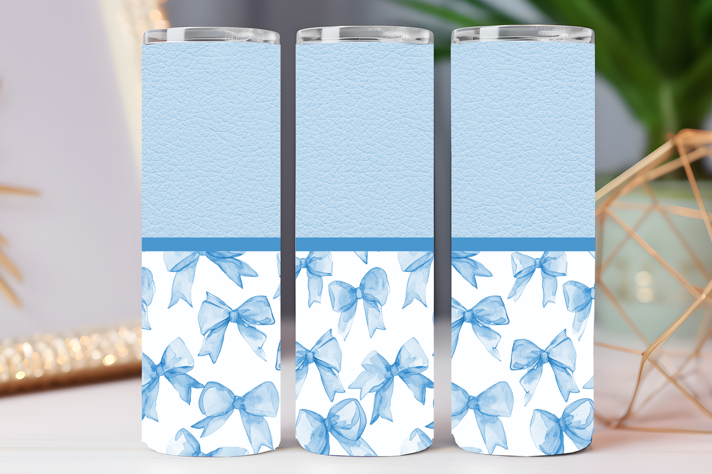 Blue bow 20 oz tumbler