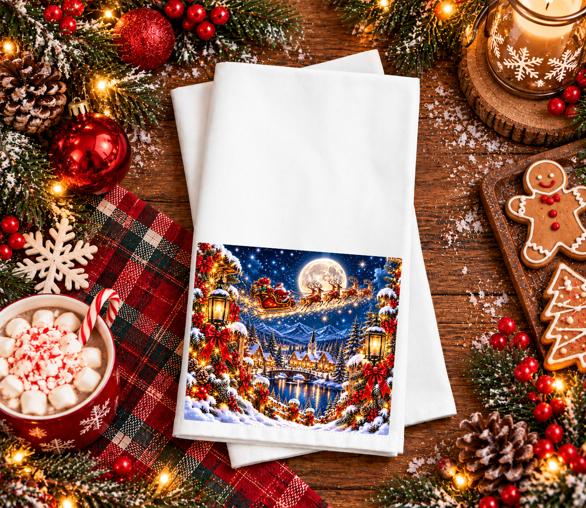 Christmas Village Hand Towel
