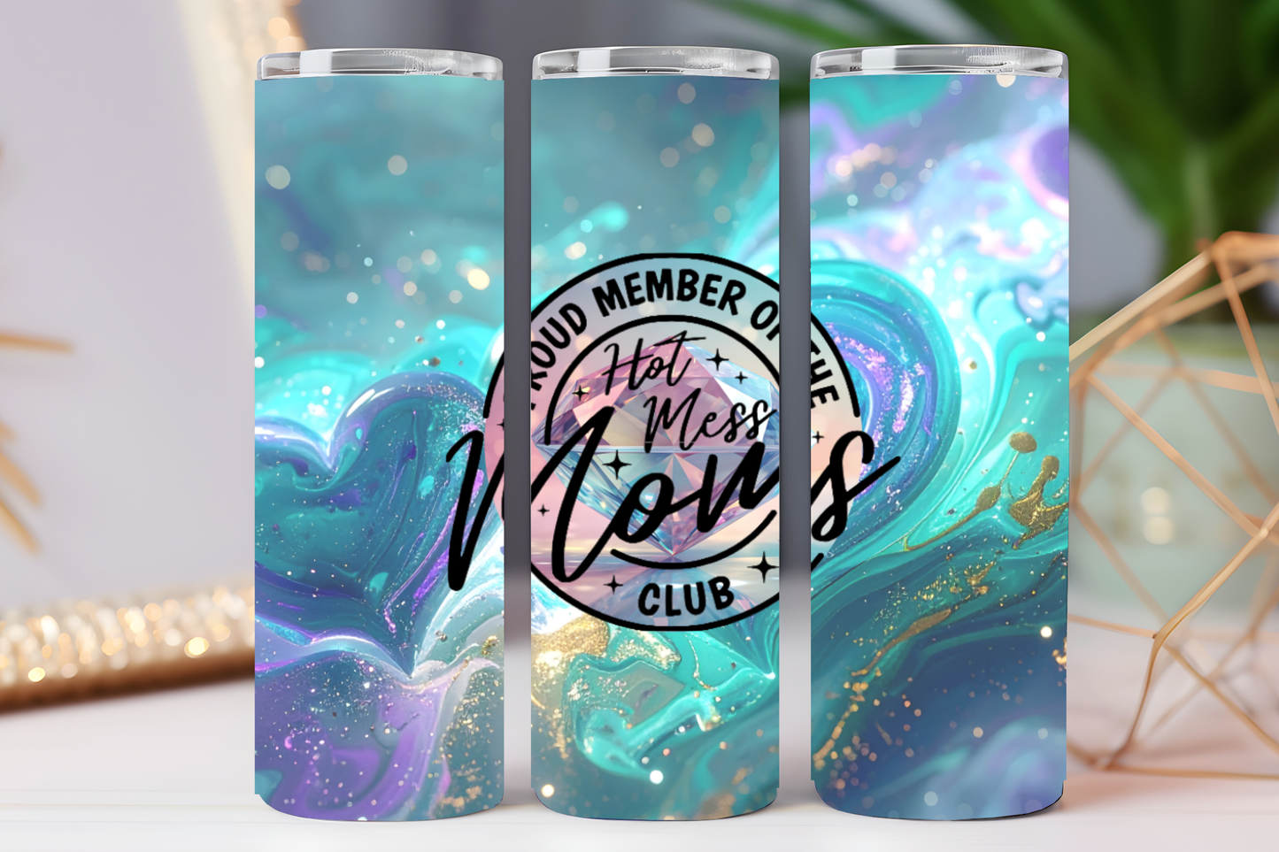 "Proud Member of the hot mess moms club" 20 oz tumbler