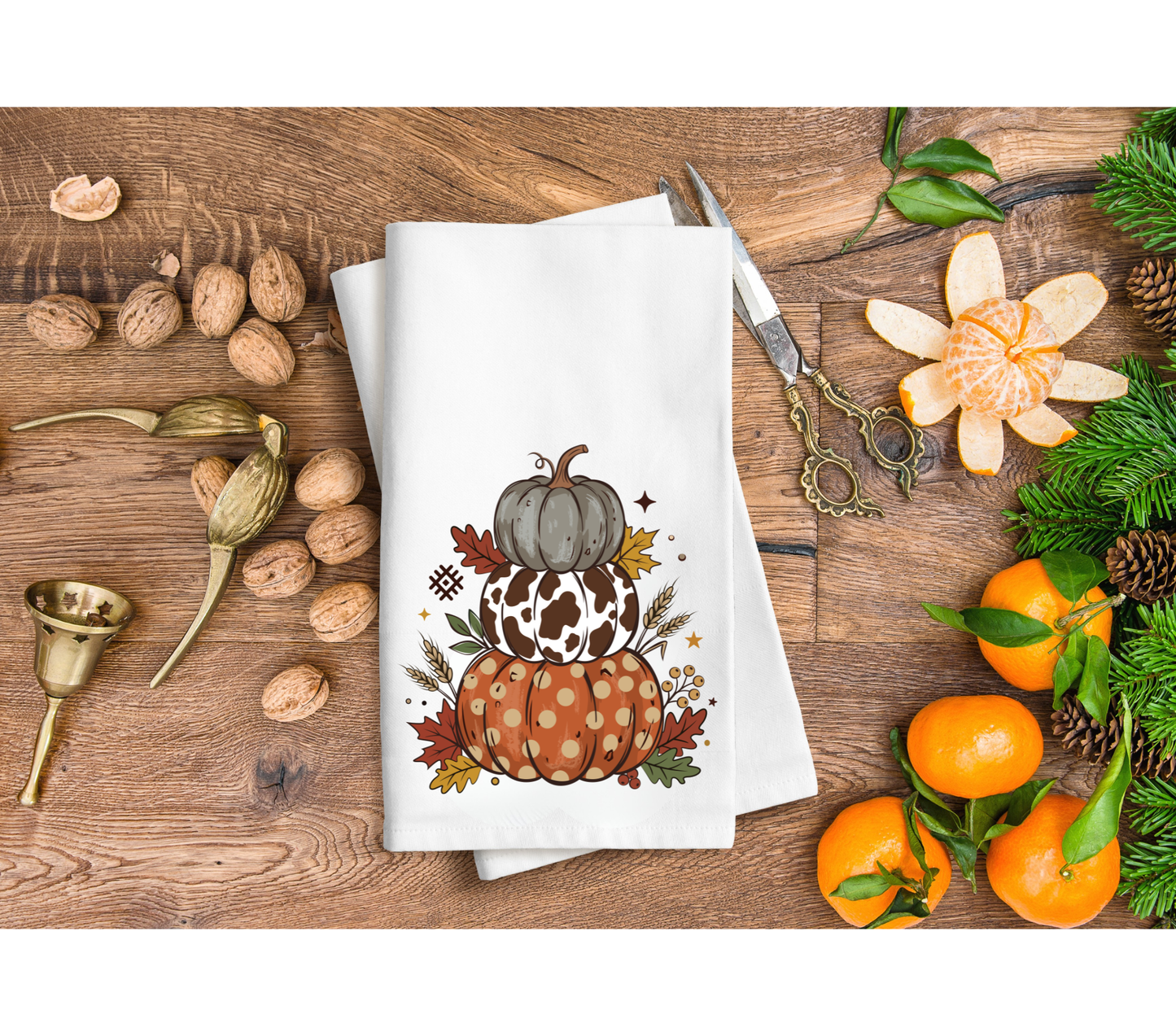 Stacked pumpkin hand towel