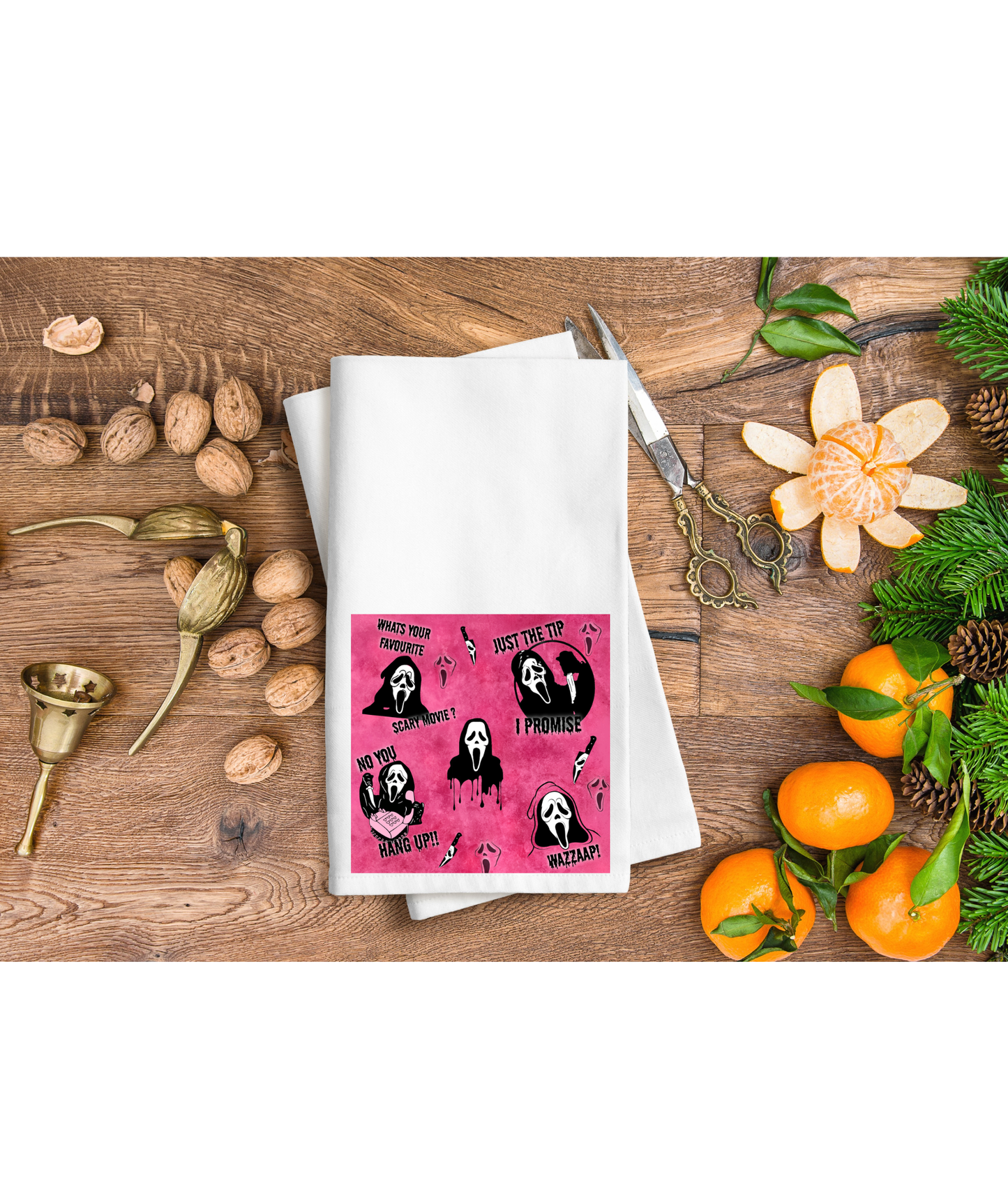 Ghost face hand towel