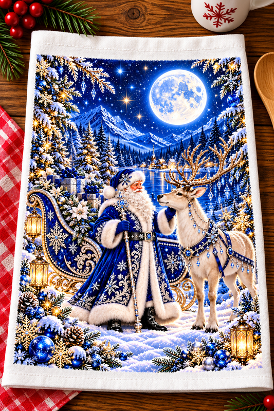 Santas Fav Reindeer Hand Towel