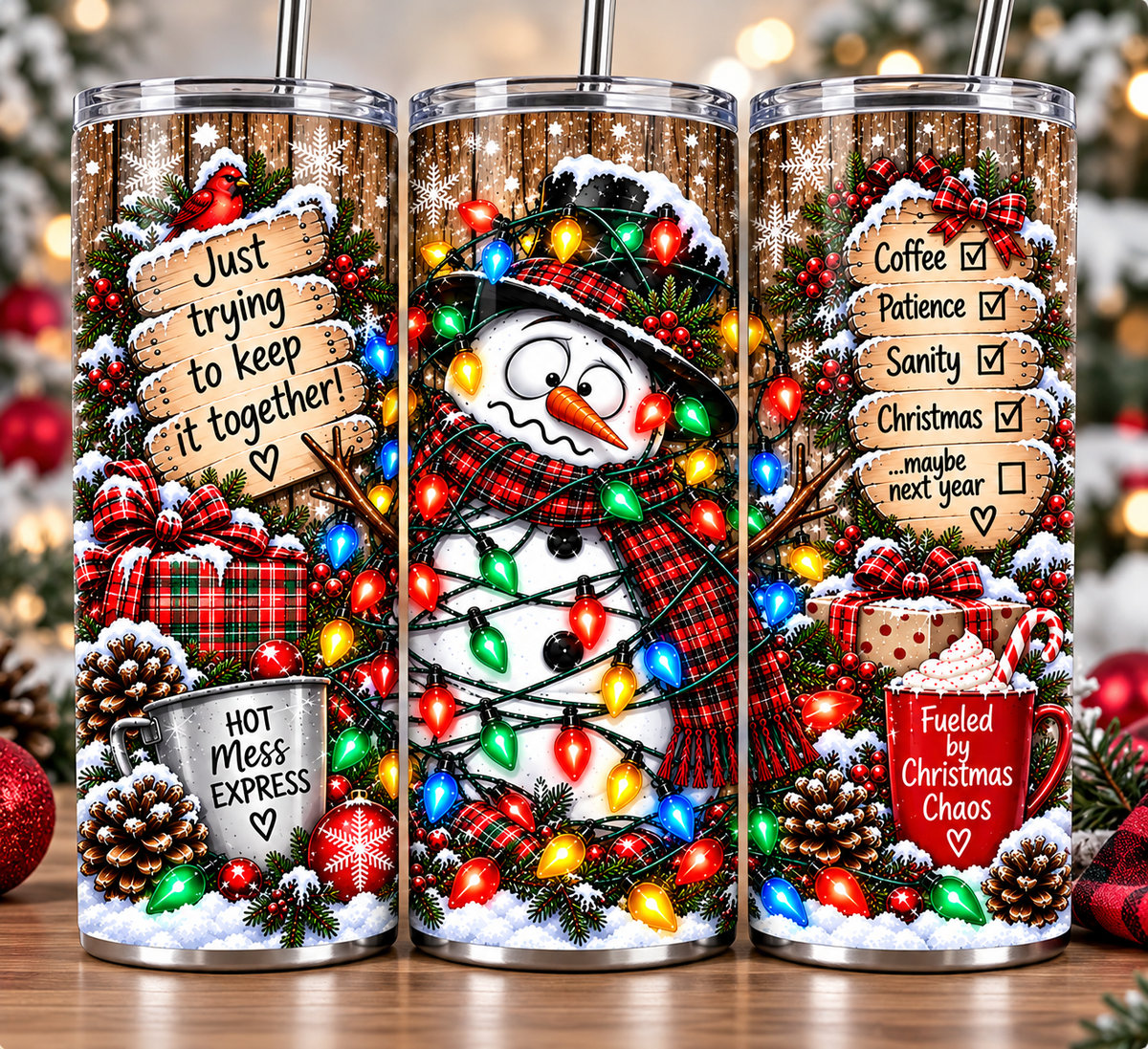 Just Keepin It Together Snowman 20 Oz Tumbler