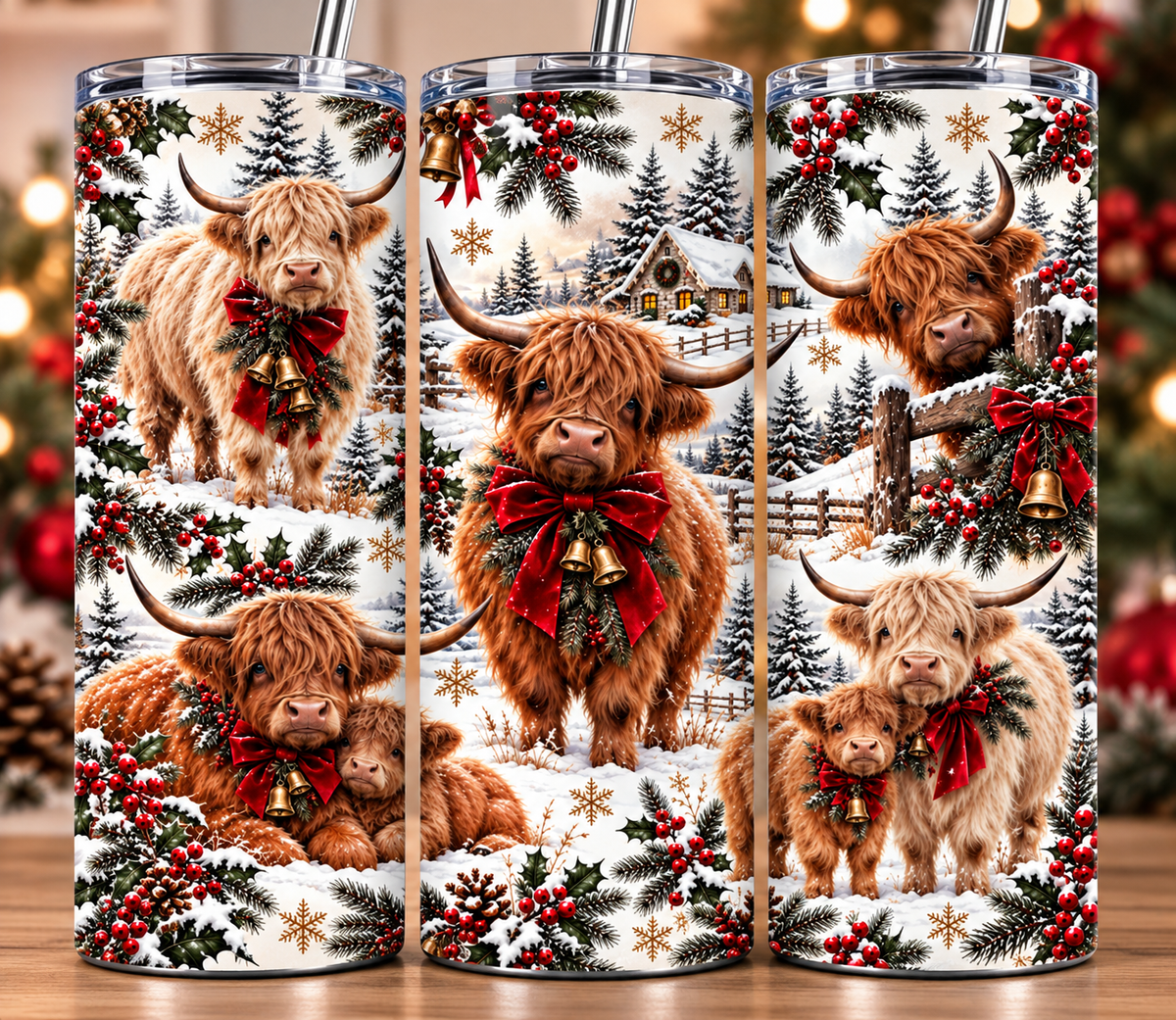 Christmas Cow 20 Oz Tumbler