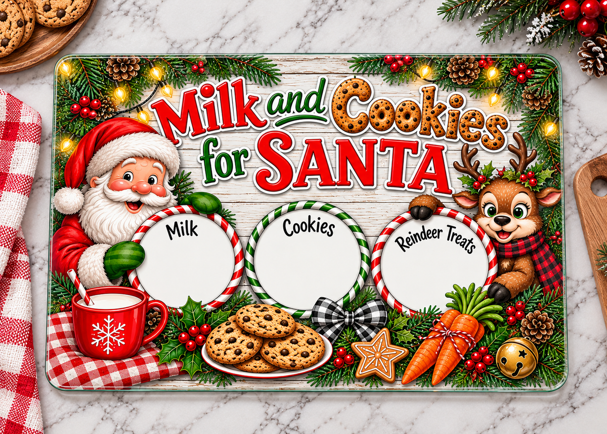 Milk and Cookies For Santa Cutting Board
