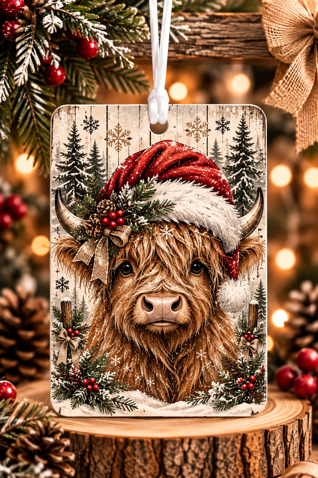 Festive Cow Sublimated Freshie