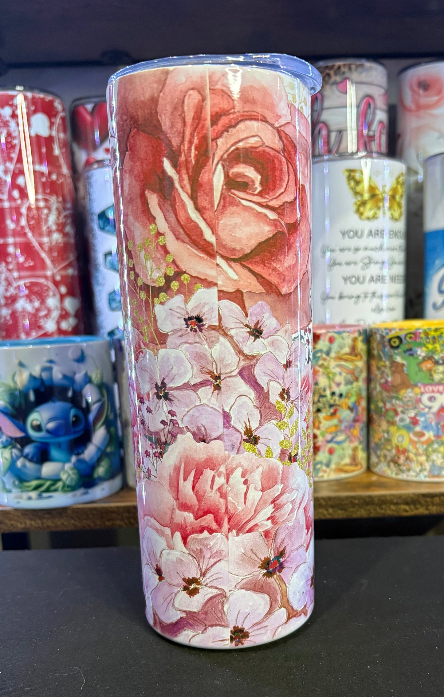 Pink Blessed Mama floral 20 oz tumbler