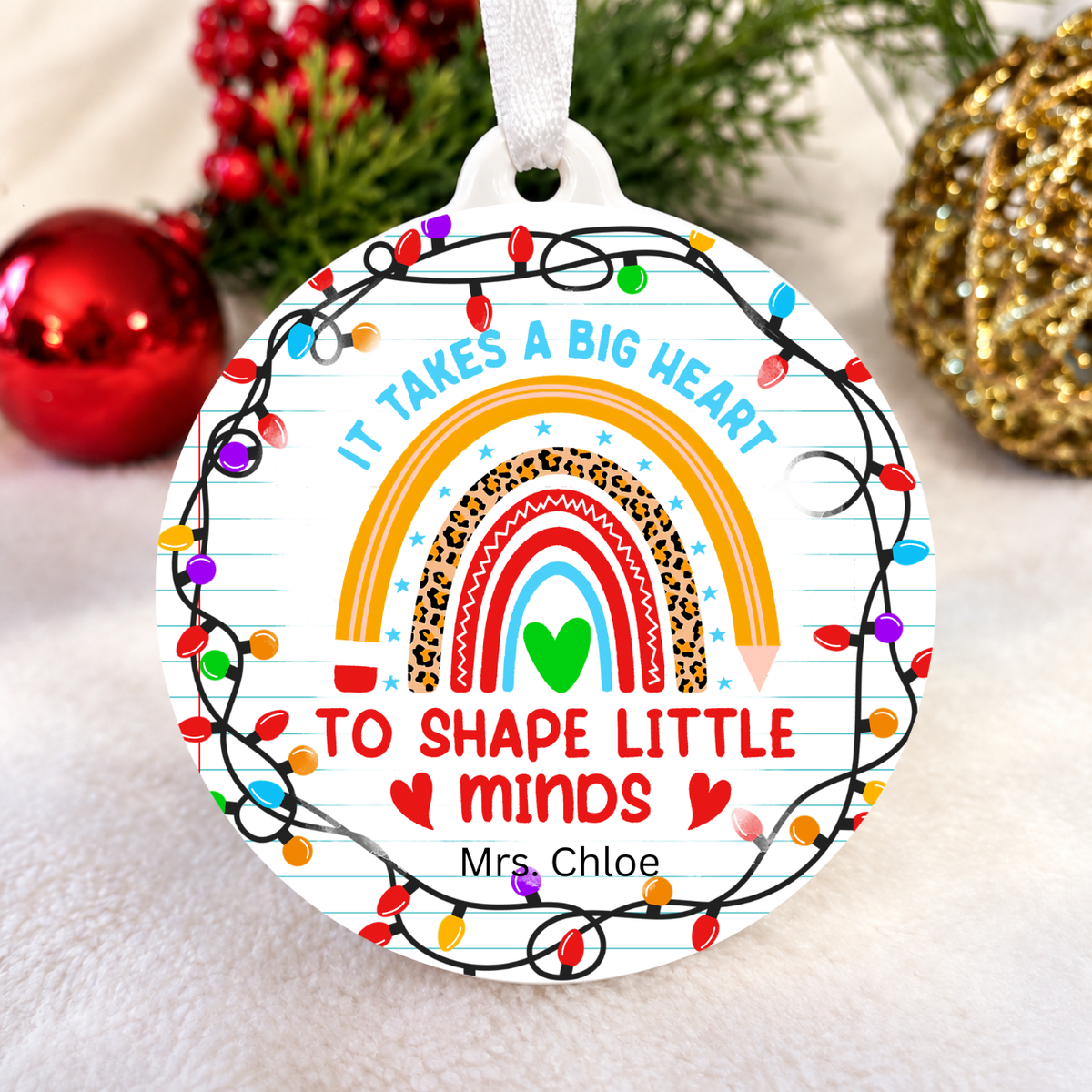 Big Heart Teacher Ornament