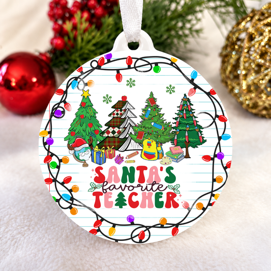 Santas Favourite Teacher Ornament