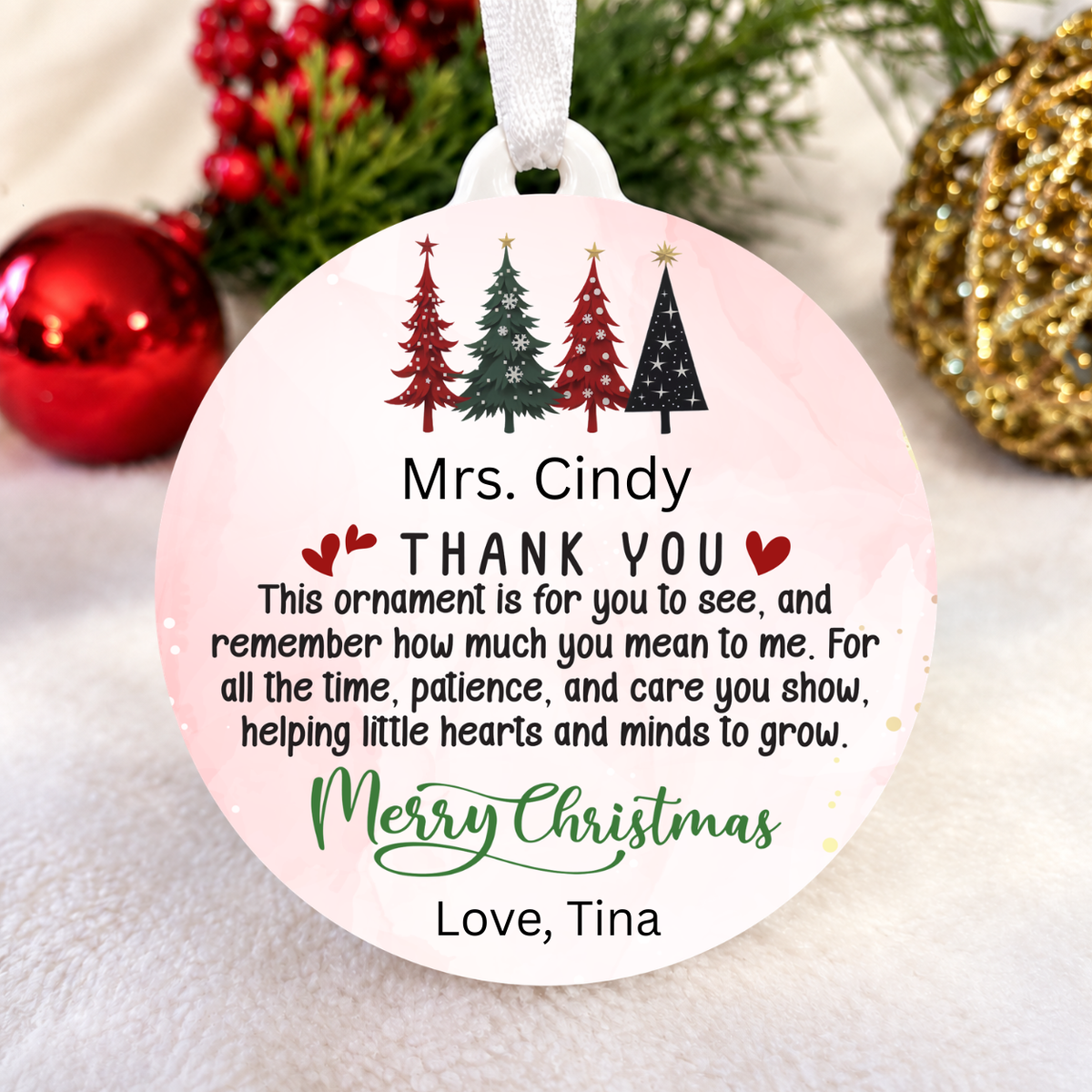 Helping Little Hearts Teacher Ornament