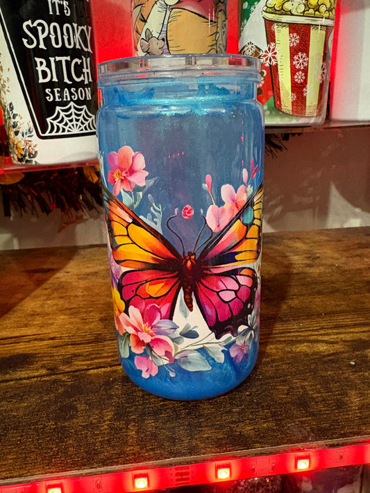 🦋 Butterfly Snow Globe Tumbler 🌸✨