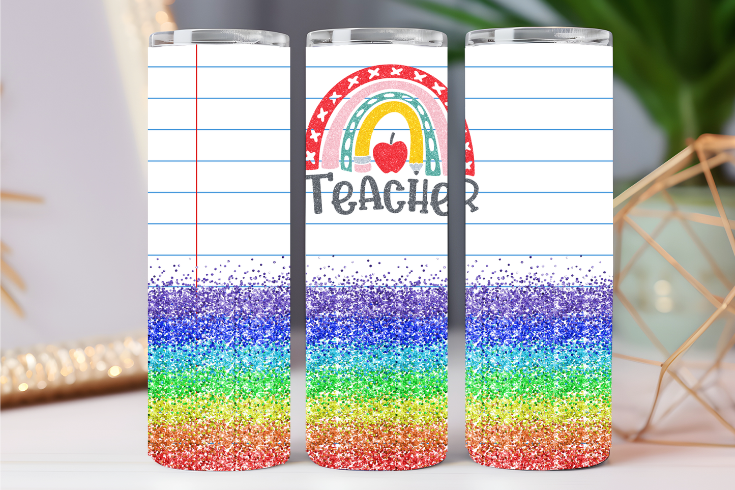 Rainbow teacher 20 oz tumbler
