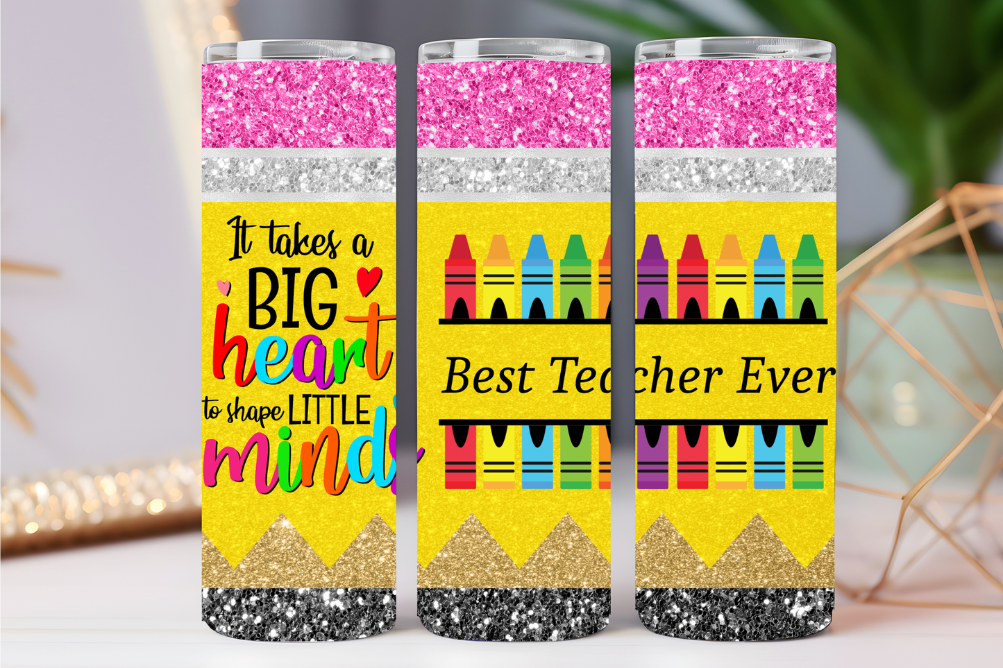It takes a big heart pencil 20 oz tumbler