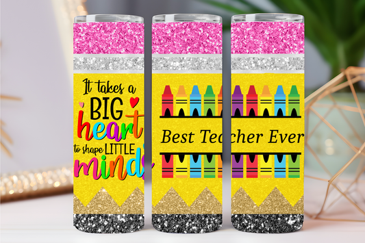It takes a big heart pencil 20 oz tumbler