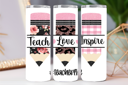 Teach, Love, Inspire 20 oz tumbler