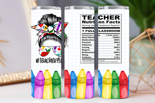 teacher Facts 20 oz tumbler