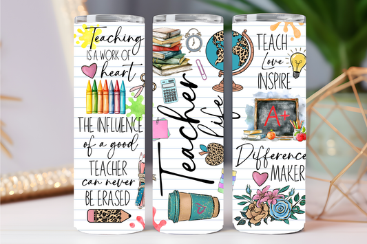 teacher life 20 oz tumbler