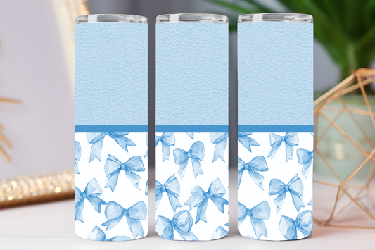 Blue bow 20 oz tumbler