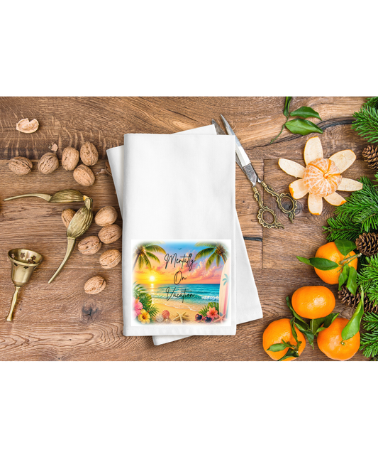 Mentally on vacation hand towel