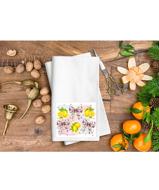 Bows and Lemons hand towel