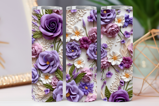 3D Floral Elegance 20 oz tumbler