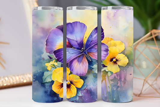 Spring butterfly 20 oz tumbler