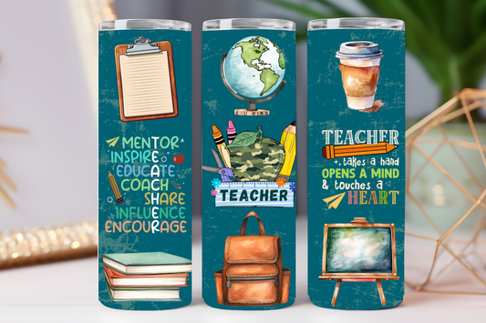 Green Teacher 20 oz tumbler
