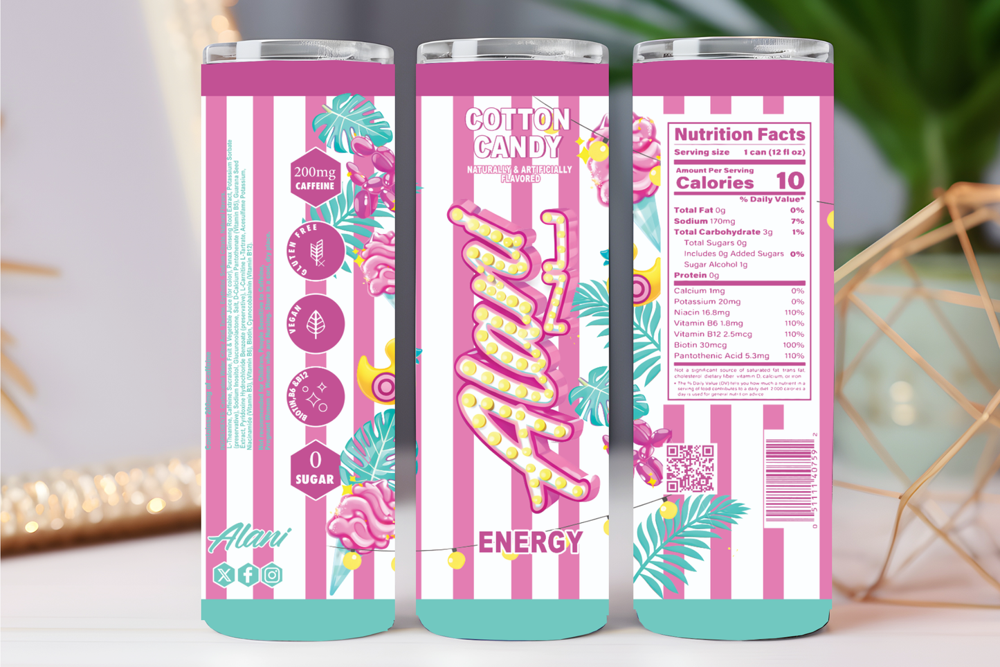 "Cotton candy Alani" 20 oz tumbler