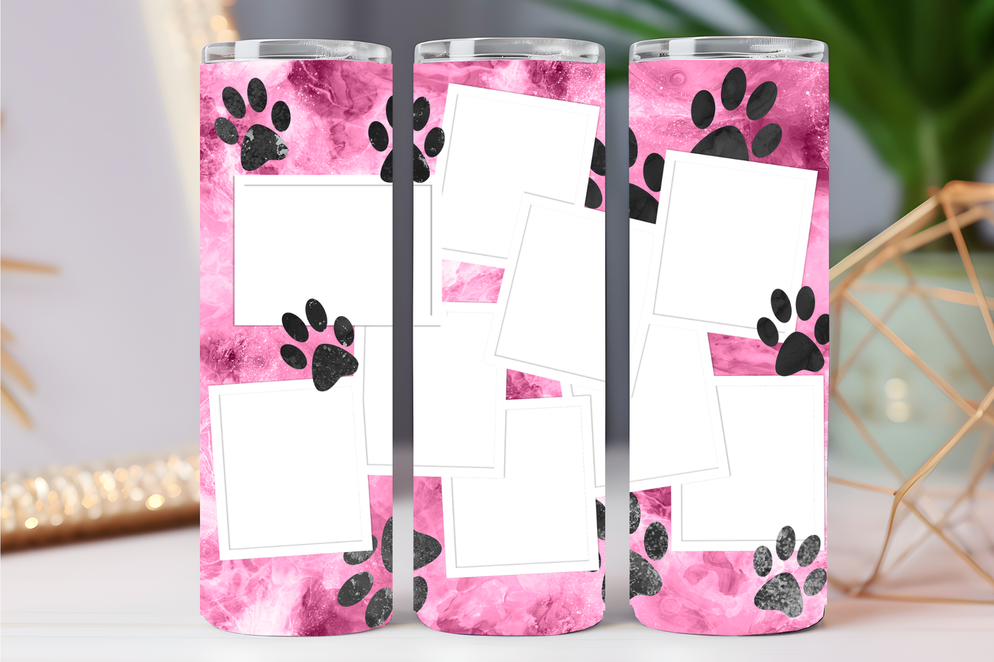 pink paw 20 oz tumbler