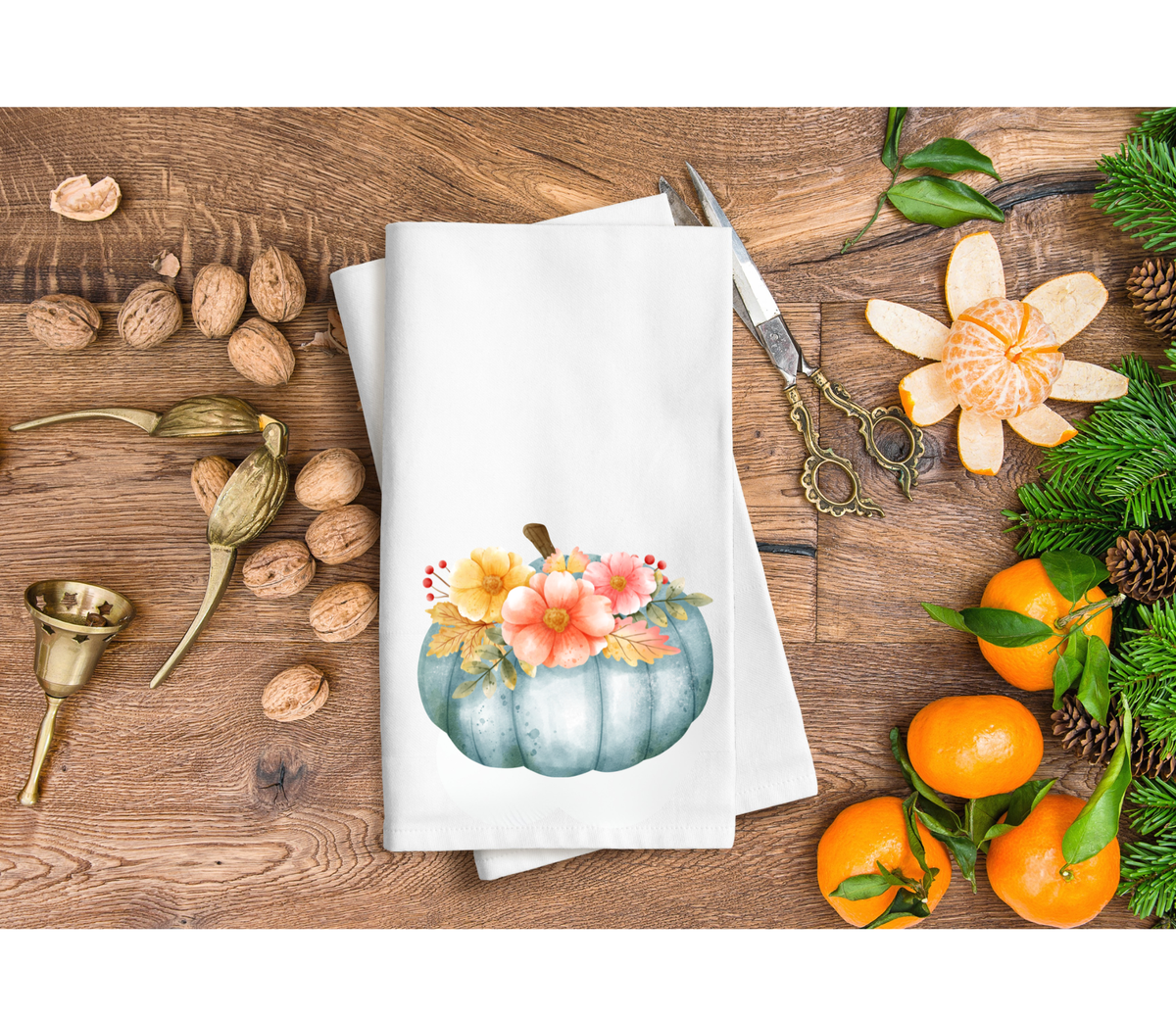 Blue pumpkin hand towel