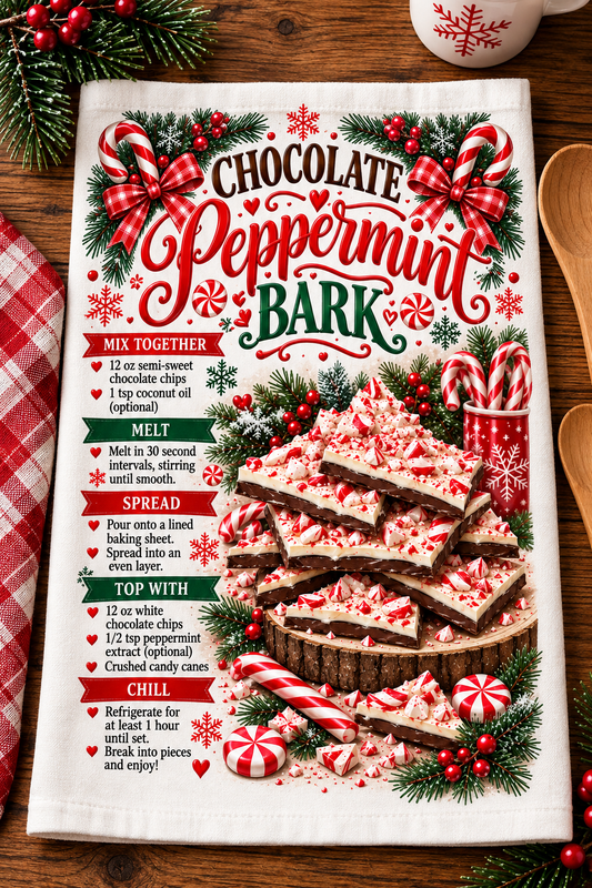 Peppermint Bark Hand Towel