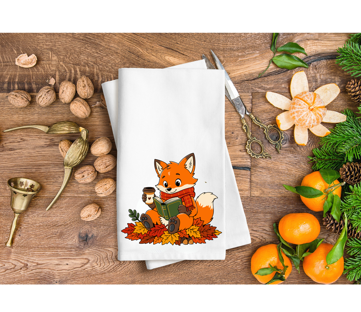 the cutest fox hand towel
