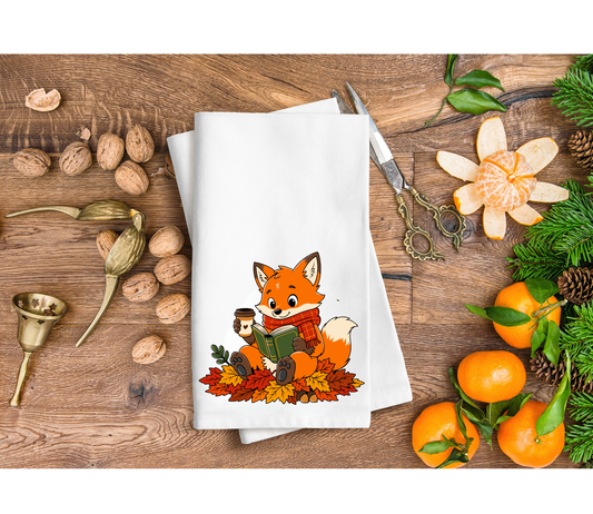the cutest fox hand towel