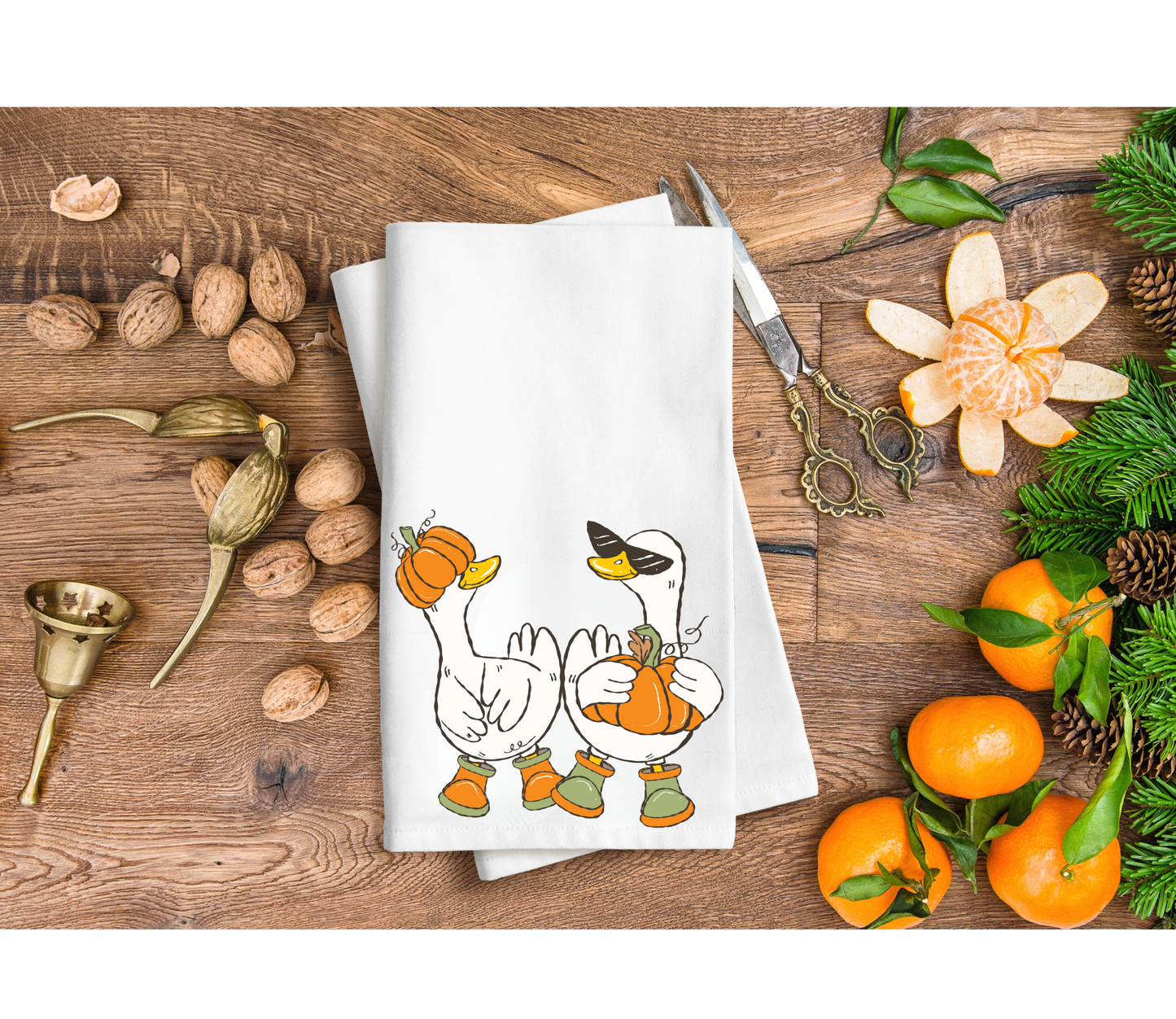 Pumpkin Geese Hand towel