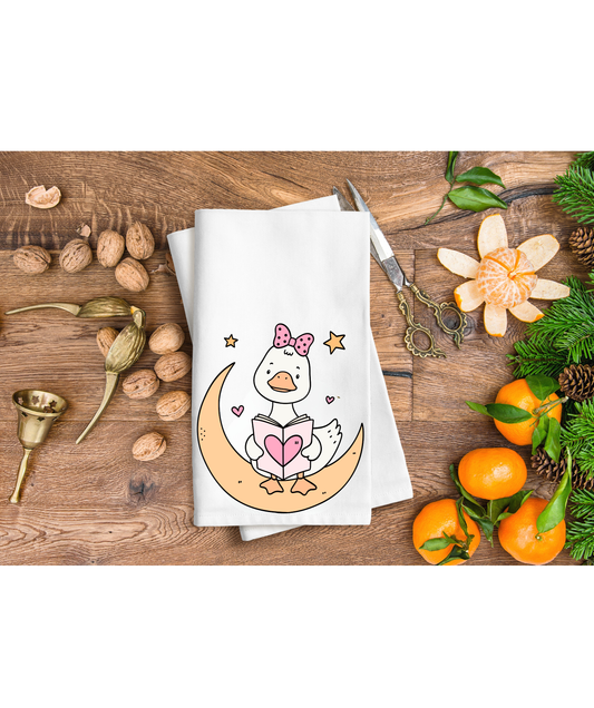 Goose on the moon Hand Towel
