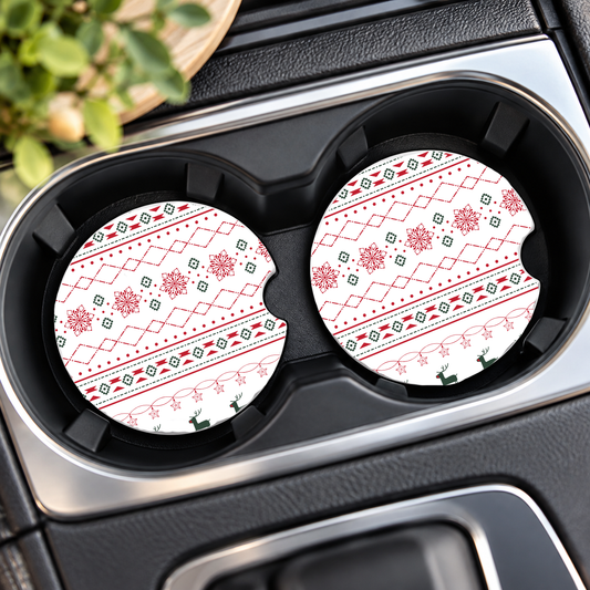 Christmas Print Subliated Car Coasters