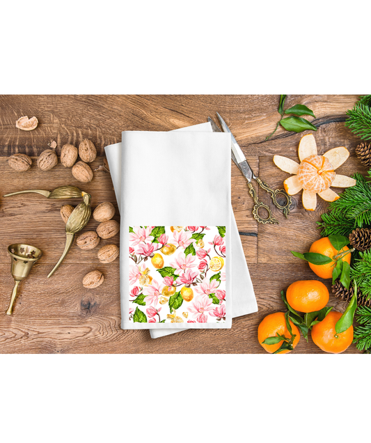 Lemons and leaves Hand Towel