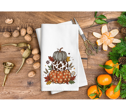 Stacked pumpkin hand towel