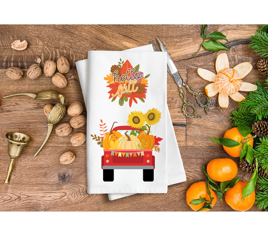 Hello Fall hand towel